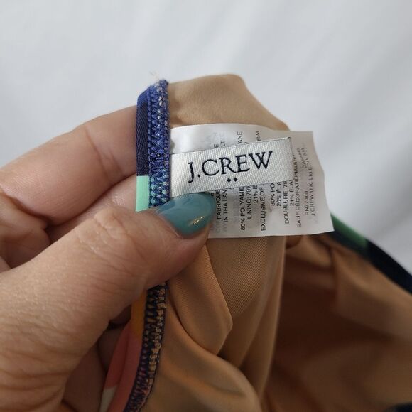 J. Crew Factory Multi Color Rainbow Striped One Piece Swimsuit sz S - Picture 4 of 6